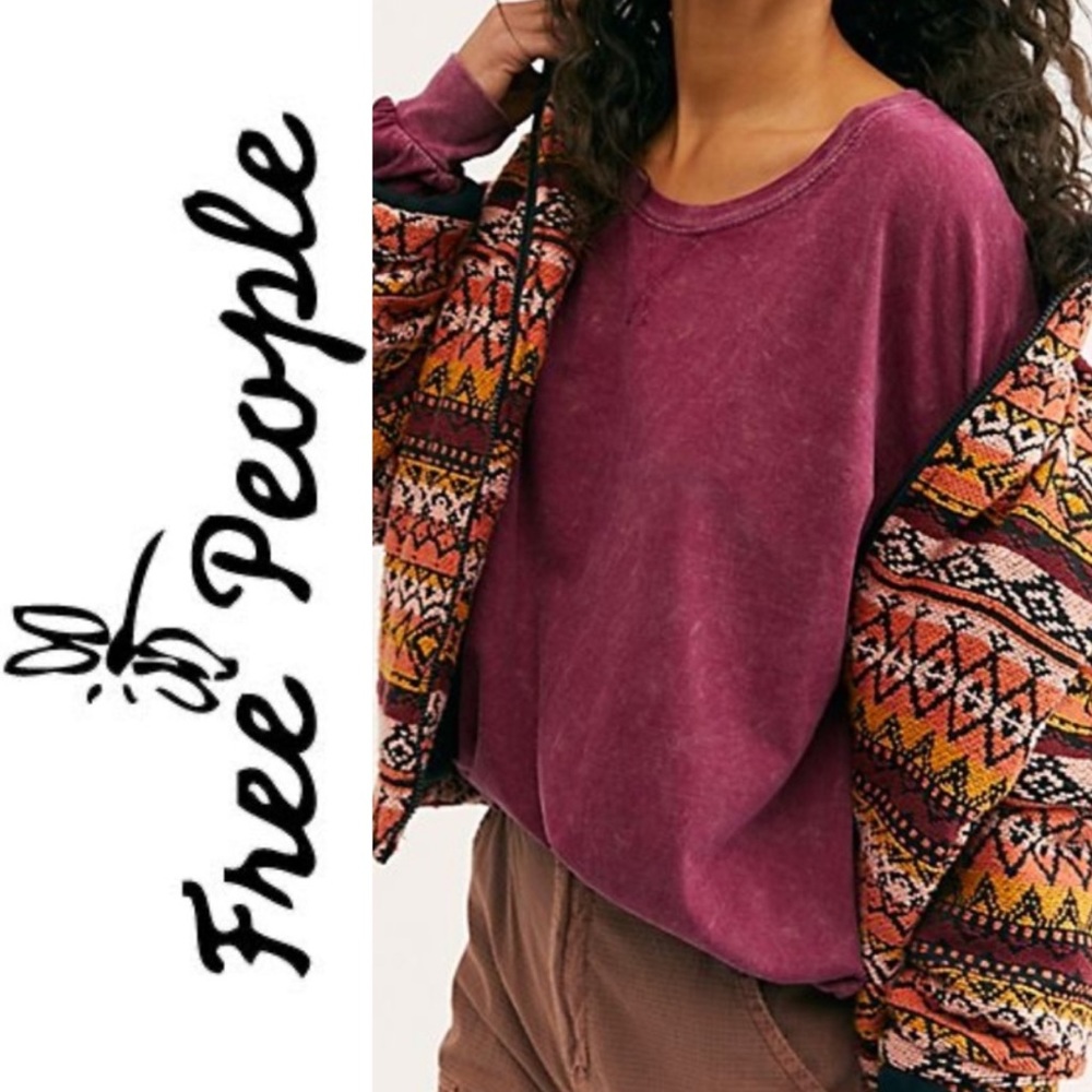 Free People 213 Vintage Wash Long sleeve T- shirt - Picture 4 of 6